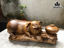 Tượng Heo Gỗ Bách Xanh Cao 28 Ngang 62 Sâu 23 (cm)