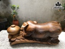 Tượng Heo Gỗ Bách Xanh Cao 28 Ngang 62 Sâu 23 (cm)