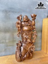 Tượng Phật Di Lặc Gỗ Bách Xanh Cao 68 Ngang 31 Sâu 25 (cm)