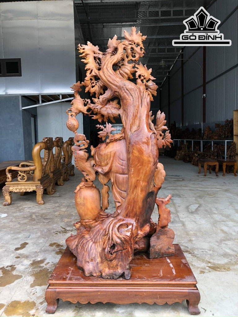 Tượng Phật Di Lặc Gỗ Hương Cao 190 Ngang 90 Sâu 63 (cm)