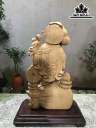 Tượng Phật Di Lặc Gỗ Ngọc Am Cao 70 Ngang 36 Sâu 16 (cm)