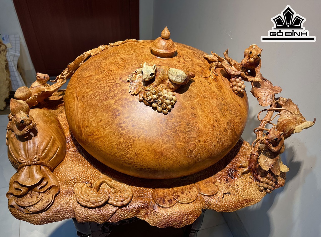 Chum Nho Sóc Gỗ Nu Hương Cao 35 Đường Kính 50 (cm)