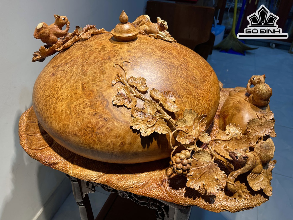 Chum Nho Sóc Gỗ Nu Hương Cao 35 Đường Kính 50 (cm)