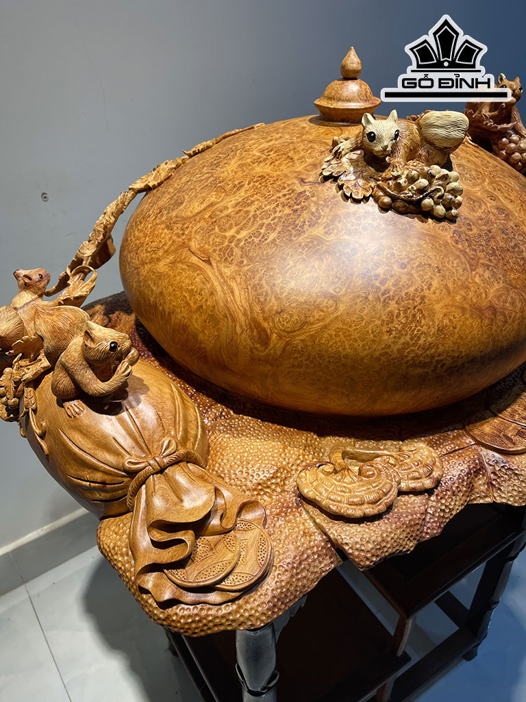 Chum Nho Sóc Gỗ Nu Hương Cao 35 Đường Kính 50 (cm)