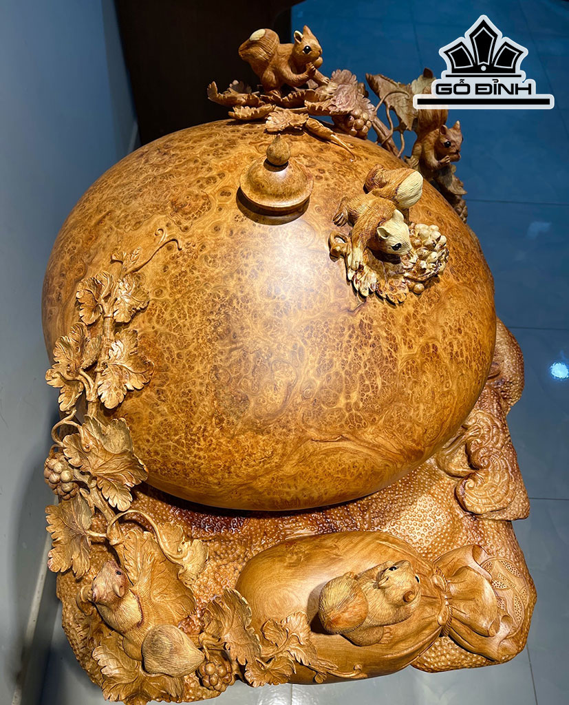 Chum Nho Sóc Gỗ Nu Hương Cao 35 Đường Kính 50 (cm)