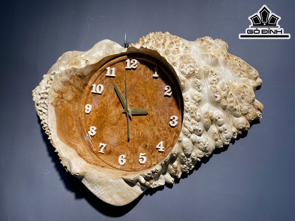 Đồng Hồ Gỗ Nu Hương Cao 30 Ngang 43 Sâu 6 (cm)