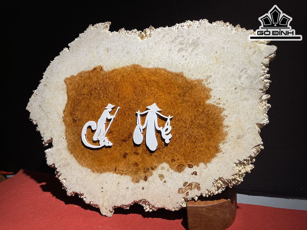 Tranh Chữ Cha Mẹ Gỗ Nu Hương Ngang 70 Cao 50 Sâu 1,1 (cm)