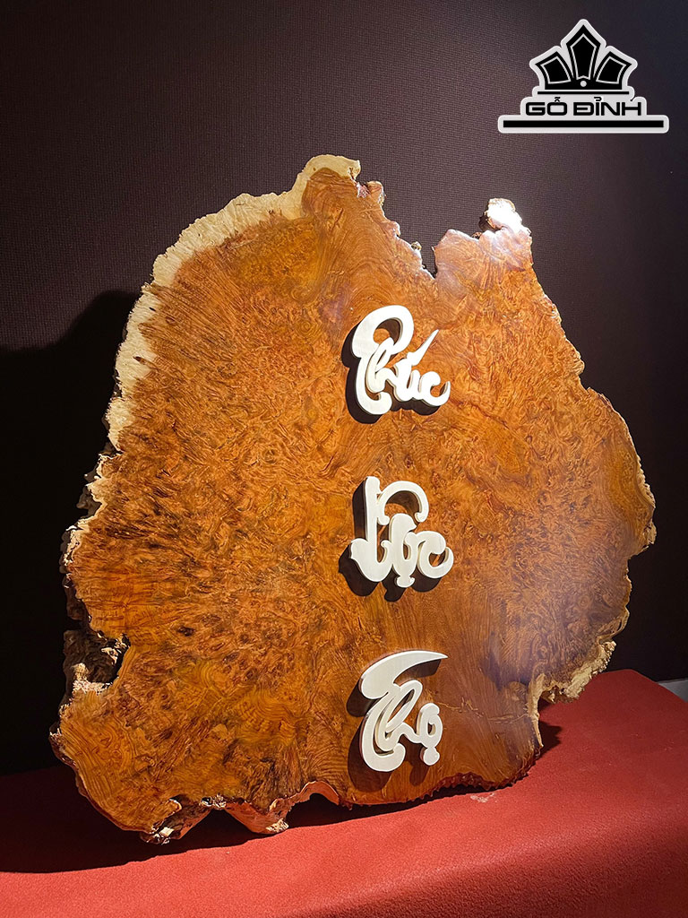 Tranh Chữ Phúc Lộc Thọ Gỗ Nu Hương Ngang 70 Cao 89 Ngang 88 Dày 0,1-2 (cm)