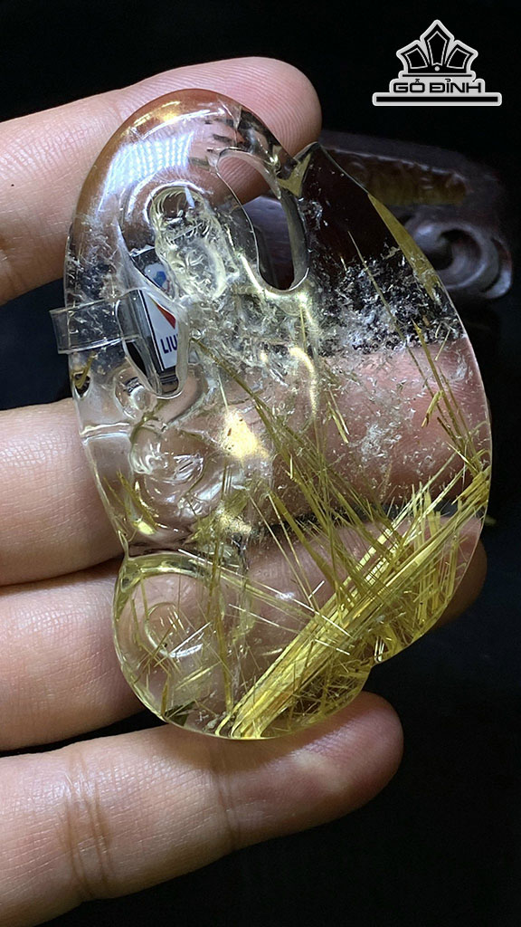 Tác Phẩm Đá Thạch Anh Tóc Vàng Cao 7,4 Ngang 1,3 (cm) 310,48kg