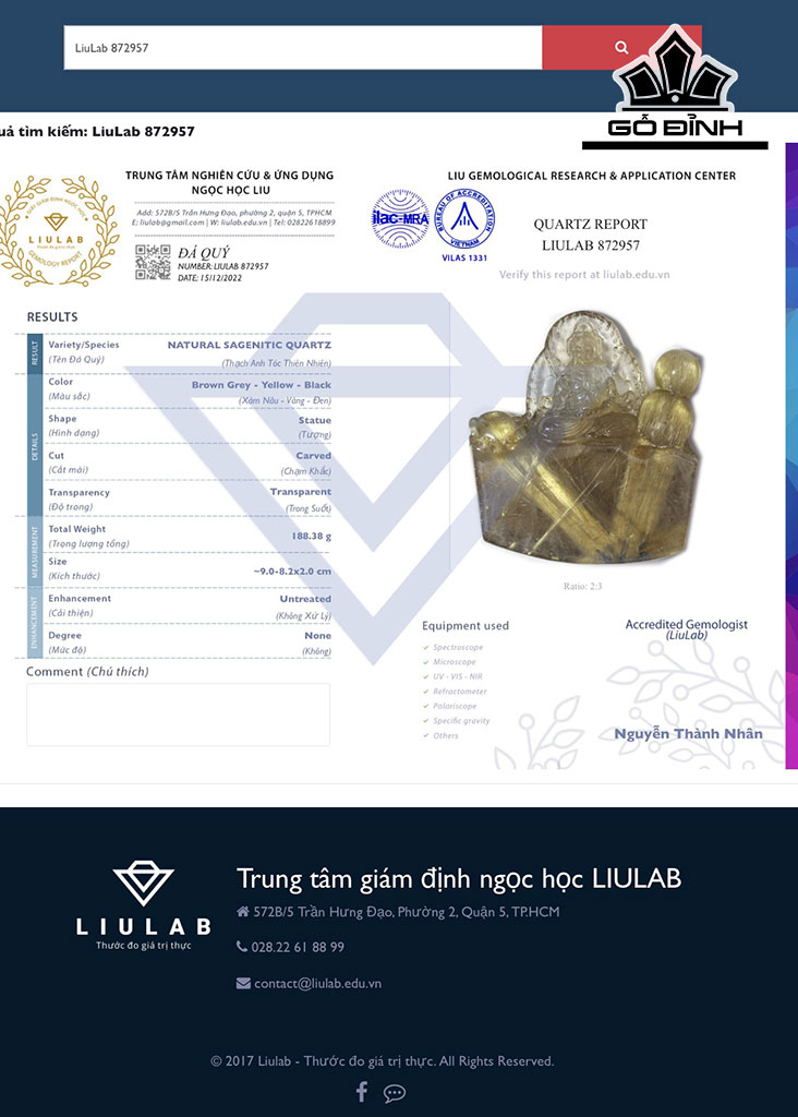 Tác Phẩm Đá Thạch Anh Tóc Vàng Cao 9 Ngang 8,2 Sâu 2 (cm) 188,38gr