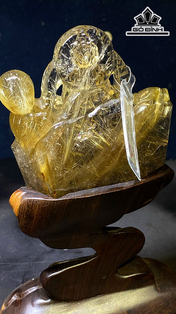Tác Phẩm Đá Thạch Anh Tóc Vàng Cao 9 Ngang 8,2 Sâu 2 (cm) 188,38gr