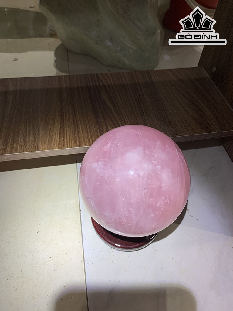 Bi Cầu Đá Thạch Anh Hồng Đường Kính 13,9 (cm) 3,95kg