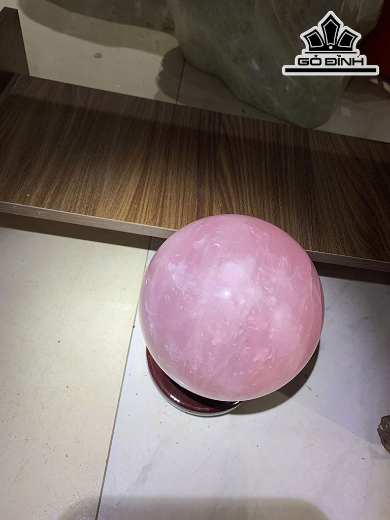 Bi Cầu Đá Thạch Anh Hồng Đường Kính 13,9 (cm) 3,95kg