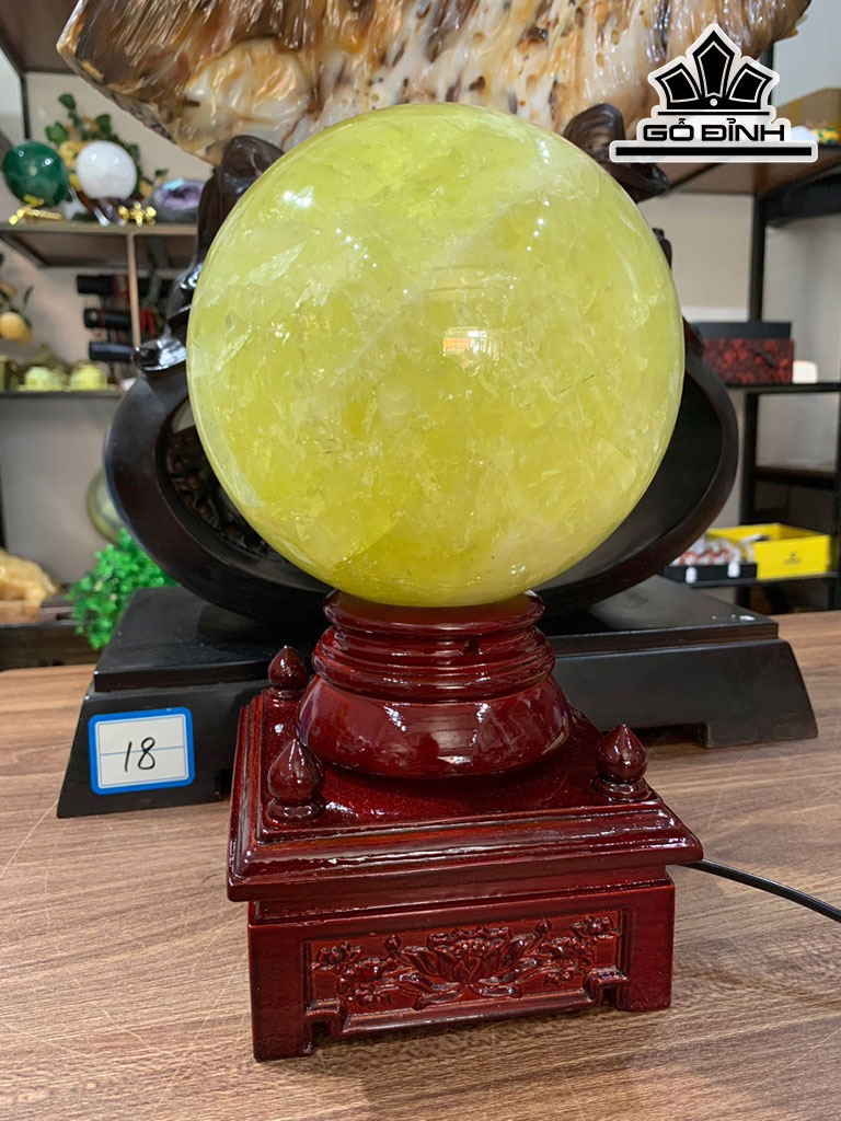 Bi Cầu Đá Thạch Anh Vàng Đường Kính 6,3 (cm) 16,5kg