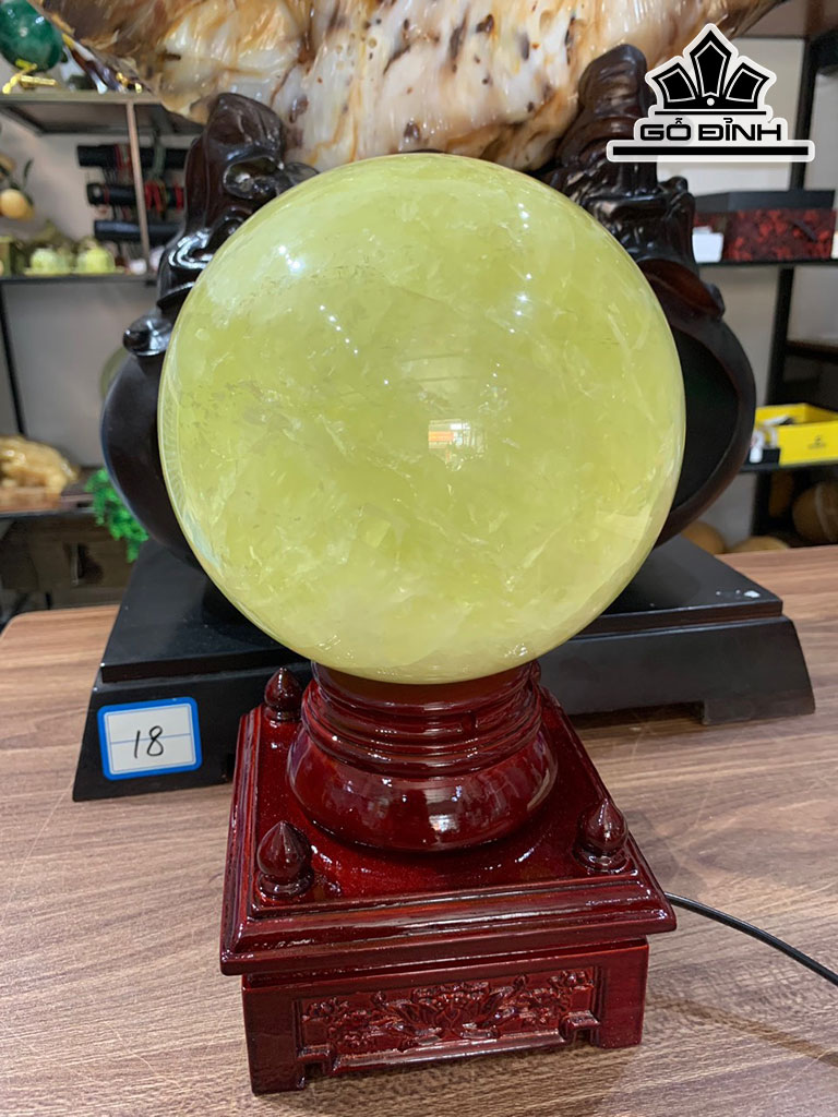 Bi Cầu Đá Thạch Anh Vàng Đường Kính 6,3 (cm) 16,5kg