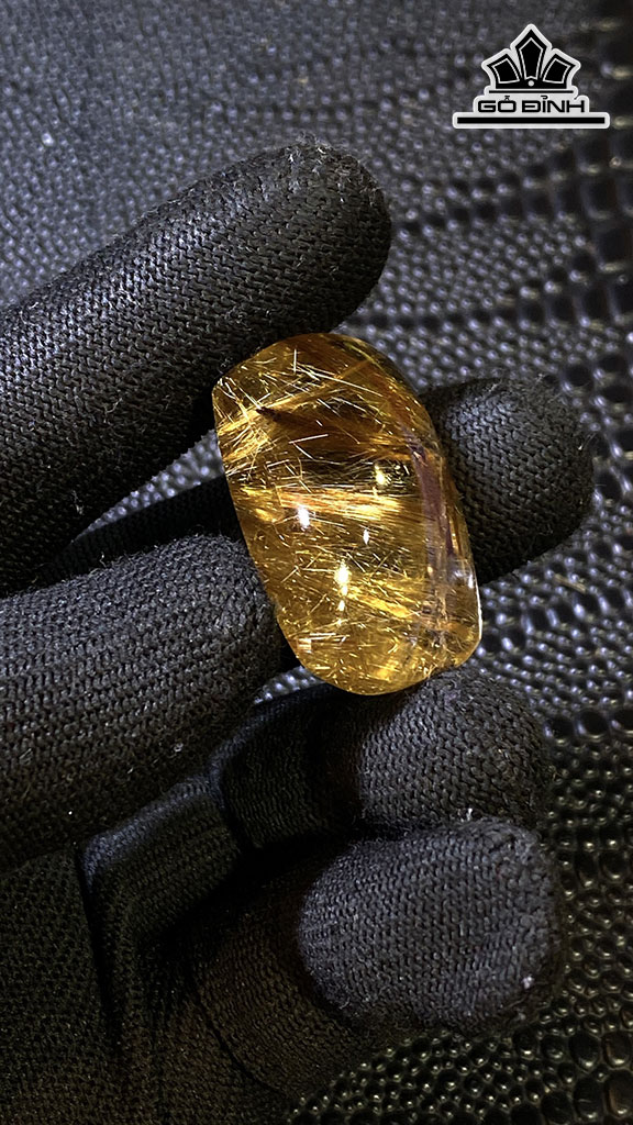 Mặt Trơn Đá Thạch Anh Tóc Vàng Cao 33,8 Ngang 23,2 Sâu 15 (mm) 19,2gr