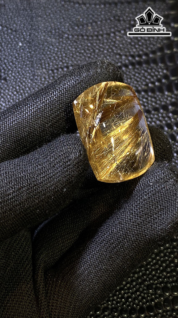 Mặt Trơn Đá Thạch Anh Tóc Vàng Cao 33,8 Ngang 23,2 Sâu 15 (mm) 19,2gr