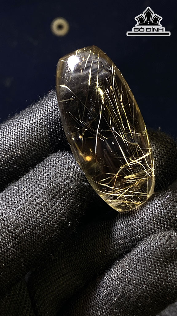 Vòng Tay Ngọc Bích Lu Thống Đá Thạch Anh Tóc Vàng Cao 45,6 Ngang 21 (mm) 32,6gr