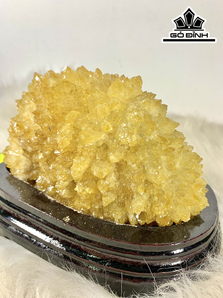 Tác Phẩm Mầm Tinh Thể Đá Thạch Anh Vàng Cao 16 (cm) 1,68kg