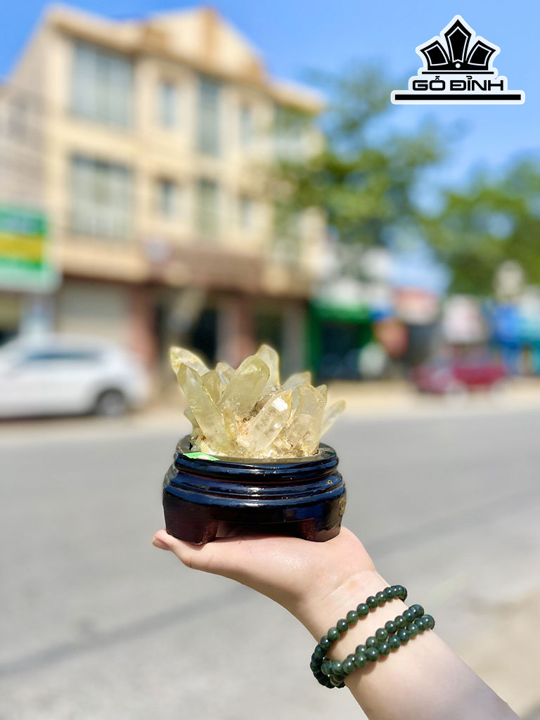 Tinh Thể Đá Thạch Anh Vàng Cao 10 (cm) 0,76kg