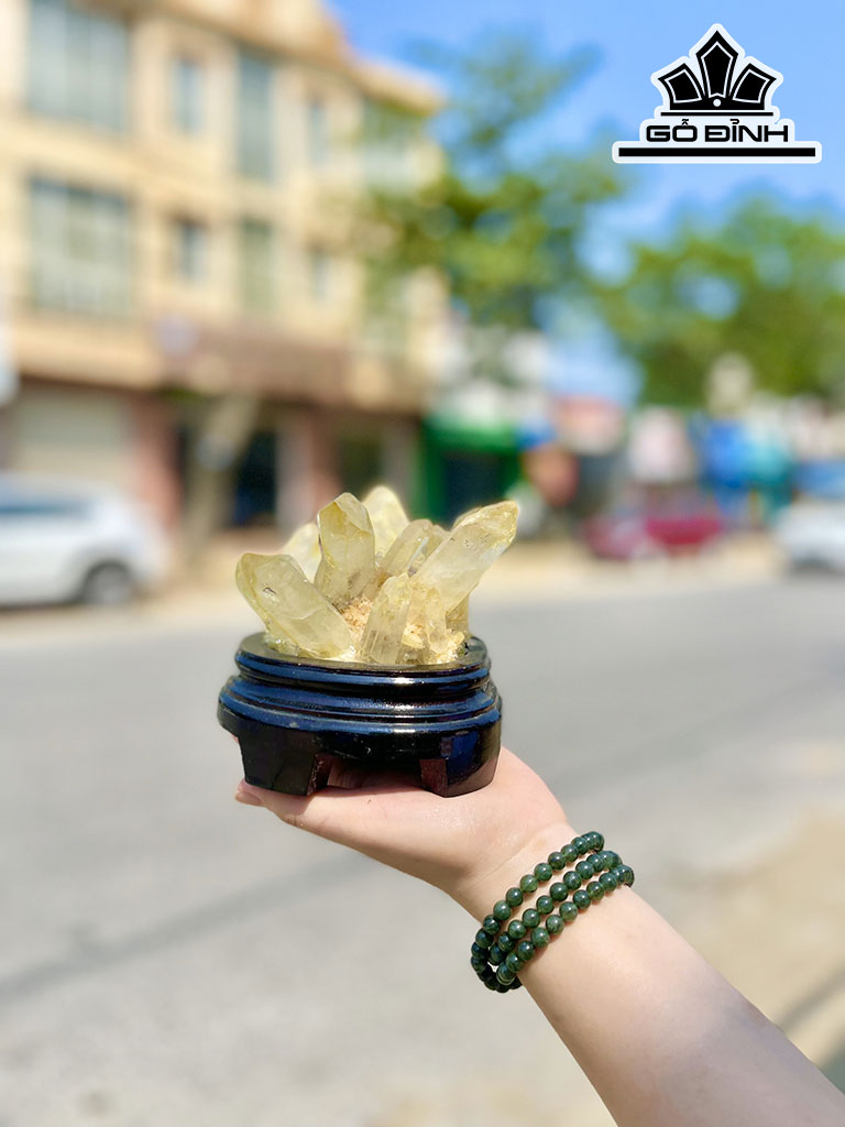 Tinh Thể Đá Thạch Anh Vàng Cao 10 (cm) 0,76kg