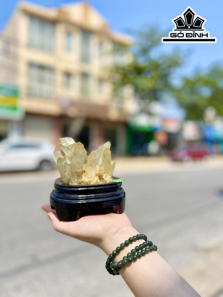 Tinh Thể Đá Thạch Anh Vàng Cao 10 (cm) 0,76kg