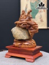 Tượng Tế Công Gỗ Hương Ôm Đá Cao 46 Ngang 27 Sâu 20 (cm)