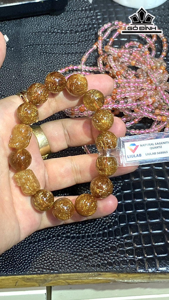 Vòng Tay Đá Thạch Anh Tóc Nâu Đường Kính 14.18 (mm) 313,92cts