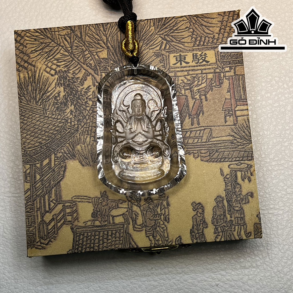 Mặt Dây Chuyền Đá Thạch Anh Trắng Cao 50,8 Ngang 33 Sâu 10 (mm) 30gr