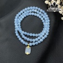 Vòng Tay Đá Aquamarine Đường Kính Hạt 5,5 (mm)