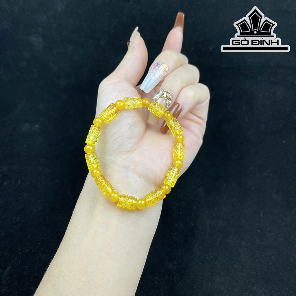 Vòng Tay Đá Hổ Phách Đường Kính Hạt 8 (mm)