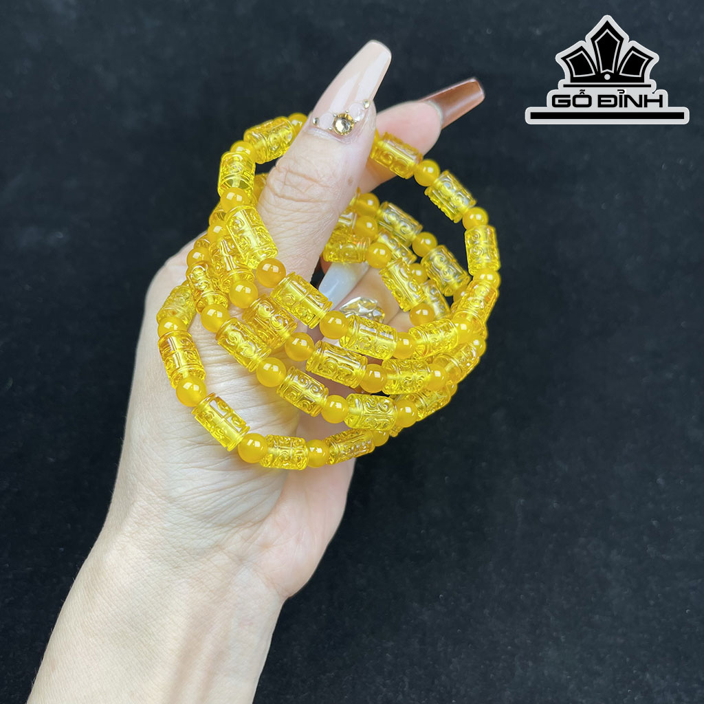 Vòng Tay Đá Hổ Phách Đường Kính Hạt 8 (mm)