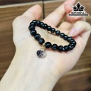 Vòng Tay Túi Tiền Đá Thạch Anh Tóc Đen Đường Kính Hạt 7,7 (mm)