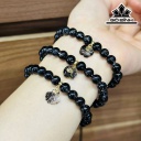 Vòng Tay Túi Tiền Đá Thạch Anh Tóc Đen Đường Kính Hạt 7,7 (mm)