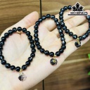 Vòng Tay Túi Tiền Đá Thạch Anh Tóc Đen Đường Kính Hạt 7,7 (mm)