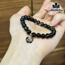 Vòng Tay Túi Tiền Đá Thạch Anh Tóc Đen Đường Kính Hạt 7,7 (mm)