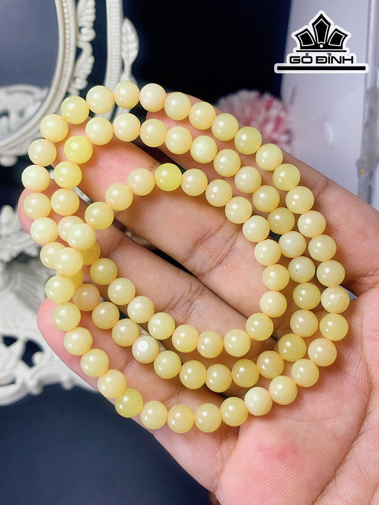 Chuỗi Đá Serpentine Đường Kính Hạt 6,4 (mm)