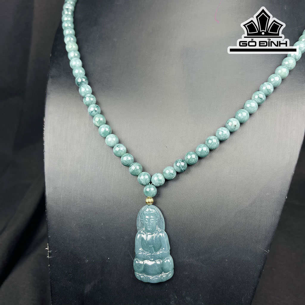 Vòng Cổ Đá Ngọc Lam (Turquoise) Đường Kính Hạt 8 (mm)