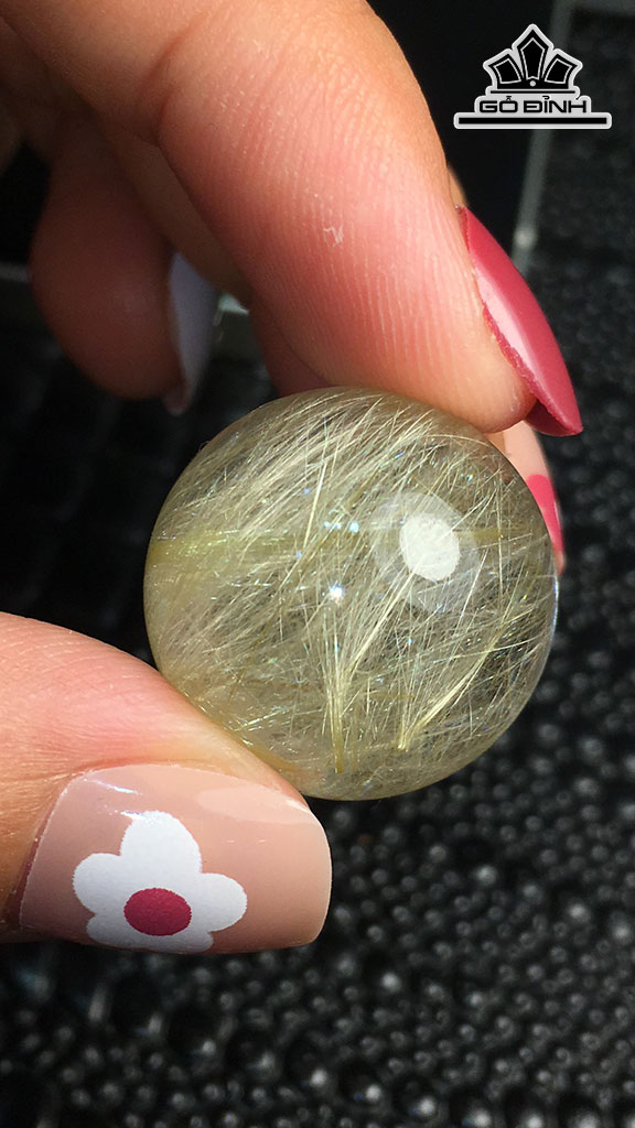 Bi Đá Thạch Anh Tóc Vàng Đường Kính Hạt 20,3 (mm) 12,6gr