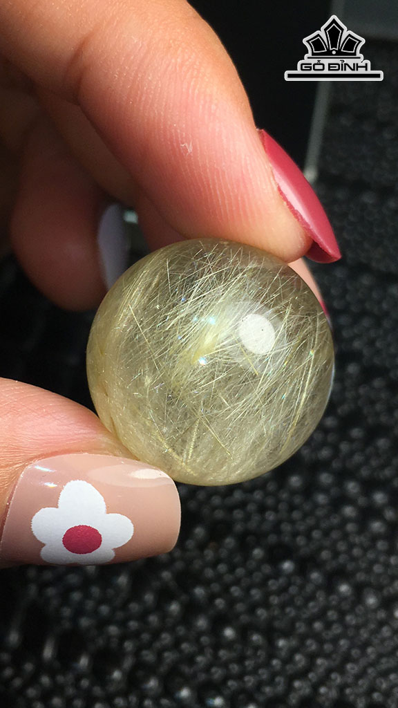 Bi Đá Thạch Anh Tóc Vàng Đường Kính Hạt 20,3 (mm) 12,6gr