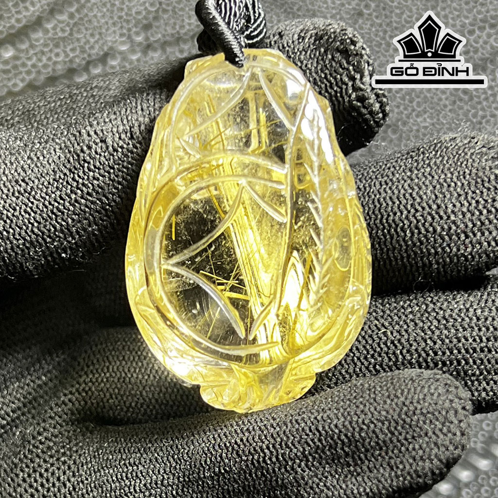 Mặt Dây Chuyền Long Quy Đá Thạch Anh Tóc Vàng Cao 46 Ngang 30,3 Sâu 21,5 (mm) 30gr