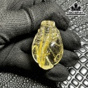 Mặt Dây Chuyền Long Quy Đá Thạch Anh Tóc Vàng Cao 46 Ngang 30,3 Sâu 21,5 (mm) 30gr