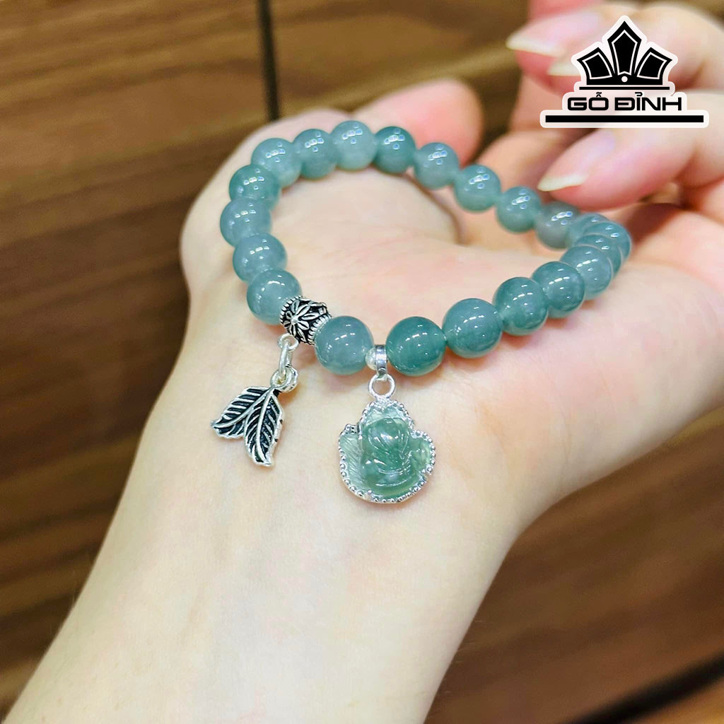 Vòng Tay Đá Ngọc Lam (Turquoise) Đường Kính Hạt 7,7 (mm)