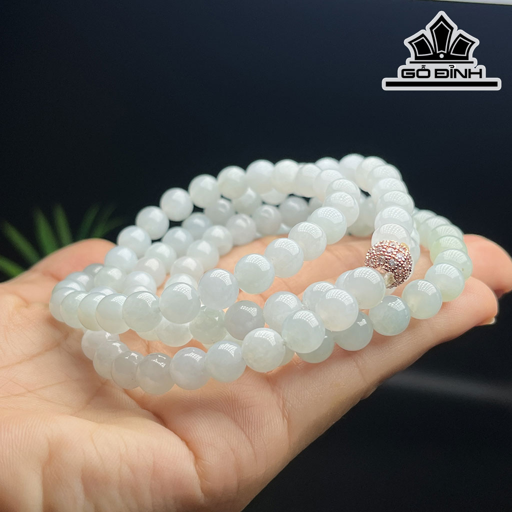 Chuỗi Đá Bạch Ngọc Đường Kính Hạt 7 (mm)