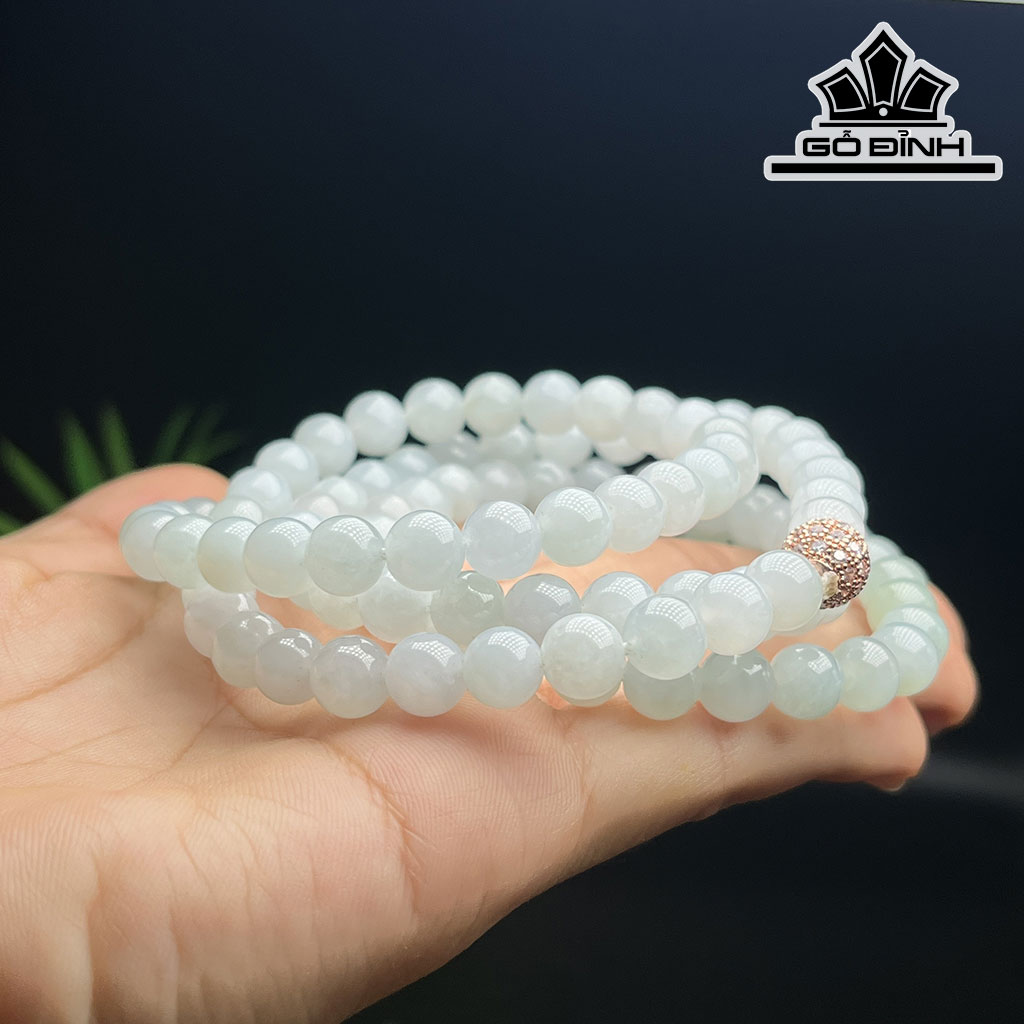 Chuỗi Đá Bạch Ngọc Đường Kính Hạt 7 (mm)