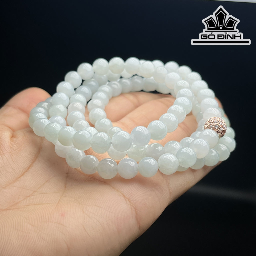 Chuỗi Đá Bạch Ngọc Đường Kính Hạt 7 (mm)
