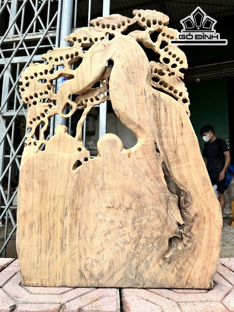 Tượng Di Lặc Gỗ Xá Xị Cao 85 Ngang 61 Sâu 20 (cm)