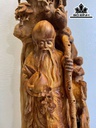 Tượng Ông Thọ Gỗ Ngọc Am Cao 106 Ngang 38 Sâu 27 (cm)
