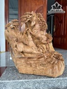 Tượng Song Mã Uyên Ương Gỗ Ngọc Am Cao 82 Ngang 73 Sâu 35 (cm)