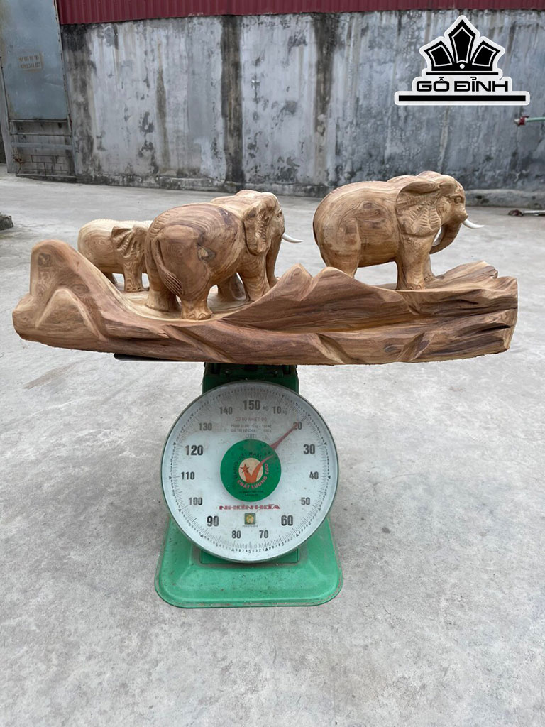 Tượng Voi Gỗ Ngọc Am Cao 28 Ngang 79 Sâu 28 (cm)